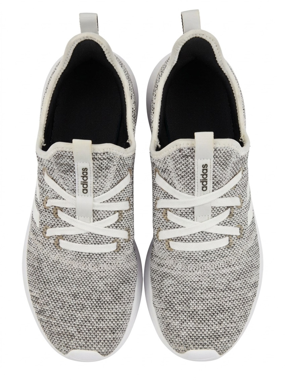 adidas Men’s White and Gray Knit Slip-On Sneakers